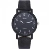 Montre bracelet cuir noir pas chère
