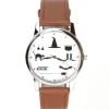 Montre bracelet cuir pu cappuccino Halloween ok time