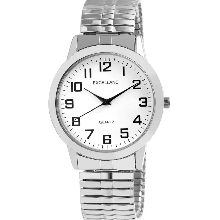 Montre Bracelet Elastique Métal Argenté Excellanc