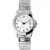 Montre Bracelet Extensible Argenté Date Jour