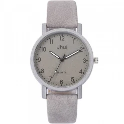Montre bracelet gris cuir pas chère
