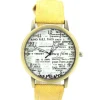 Montre bracelet jaune style vintage homme et femme