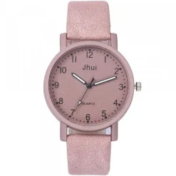 Montre bracelet rose cuir pas chère