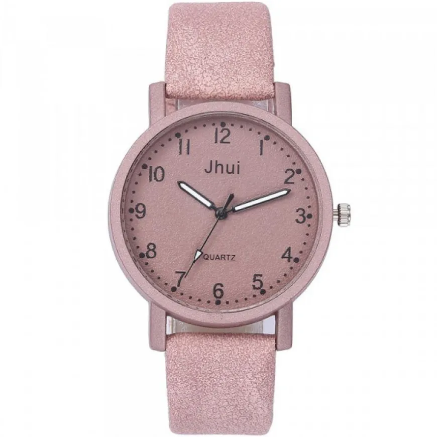 Montre bracelet rose cuir pas chère