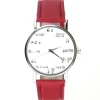 Montre bracelet rouge homme et femme mathématiques