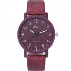 Montre bracelet violet cuir pas chère