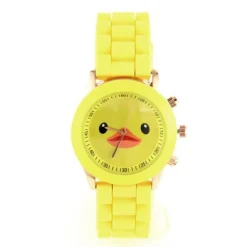 Montre canard pas chère jaune bracelet silicone