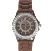 Montre caoutchouc pas chère couleur chocolat