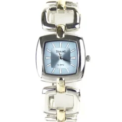 Montre carrée femme bicolore