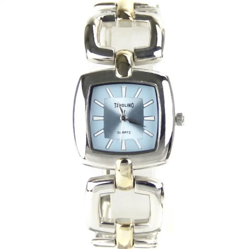 Montre carrée femme bicolore