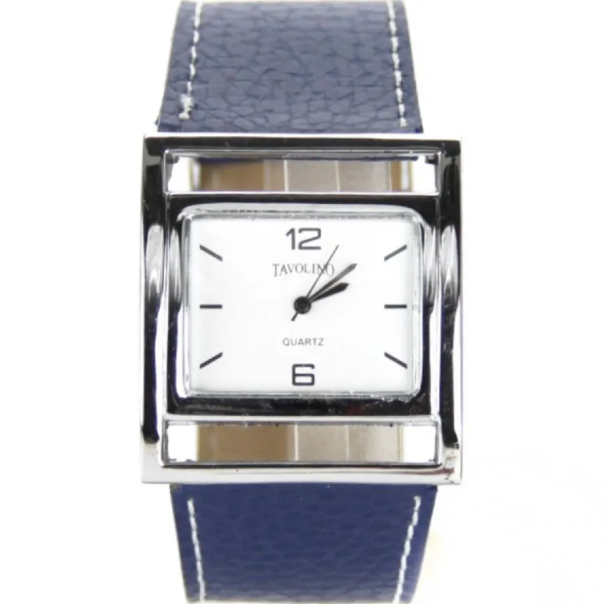 Montre carrée unisexe cuir
