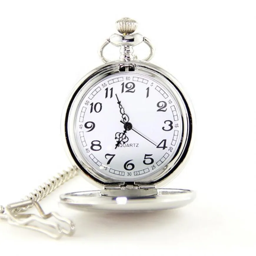 Montre + chaine à gousset argentée pas chère