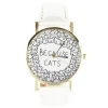 Montre chat blanc pas chère