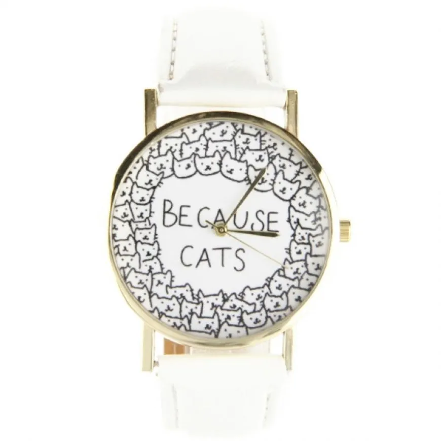 Montre chat blanc pas chère