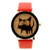 Montre chat femme pas chère bracelet rouge