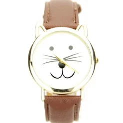 Montre chat femme pas chère bracelet chocolat originale