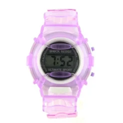 Montre Chronomètre électronique Violet LCD pas chère
