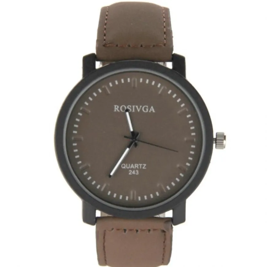 Montre classique pour homme pas chère marron