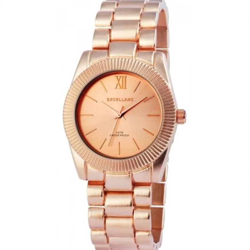 Montre couleur or rose femme Excellanc