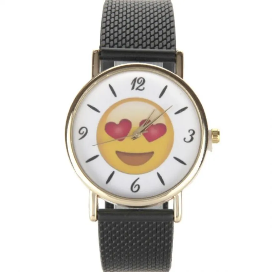 Montre coup de foudre coeur Smiley emoji