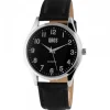 Montre Cuir Véritable Noir QBOS