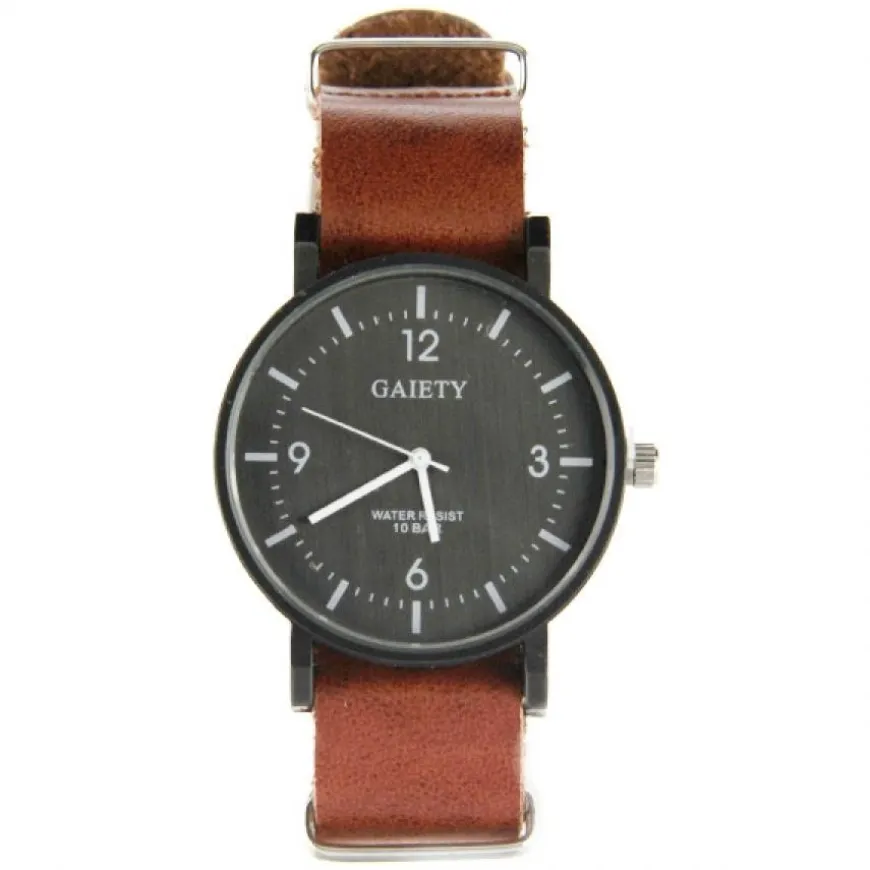 Montre design bracelet NATO café