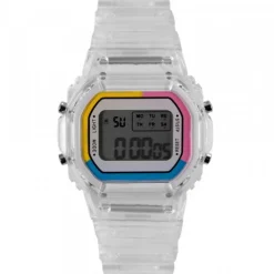 Montre Digitale Femme Homme Ado Transparente Blanche