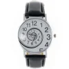 Montre femme pas cher tourbillon originale bracelet cuir synthétique noir
