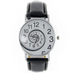 Montre femme pas cher tourbillon originale bracelet cuir synthétique noir