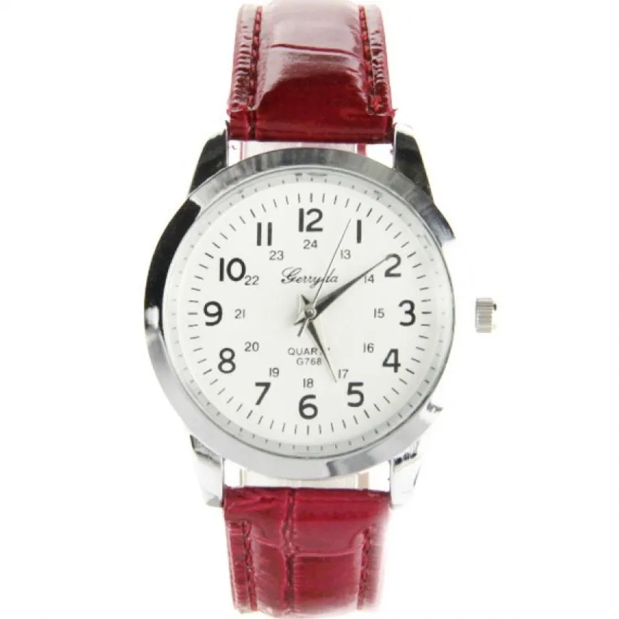 Montre femme pas chère bracelet rouge mode moderne