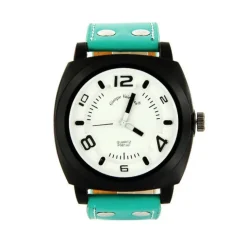 Montre Giorgie Valentian vert boîtier noir mat cadran design blanc