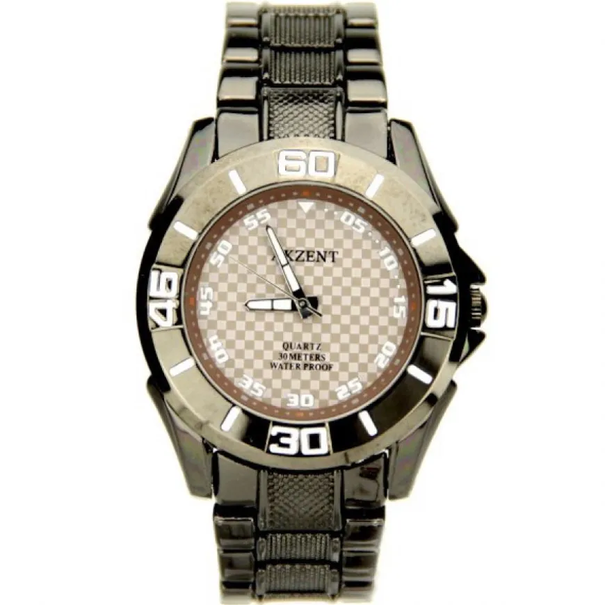 Montre homme en acier noir