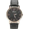 Montre homme élégante bracelet noir cuir