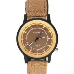 Montre homme moutarde bracelet cuir