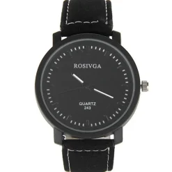 Montre Homme Noir Cuir PU