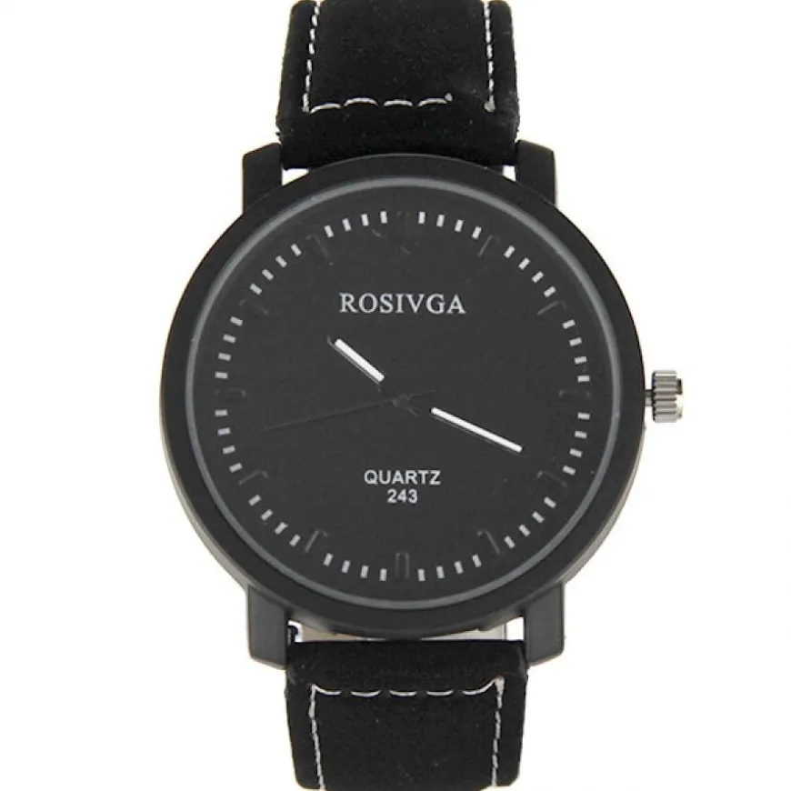 Montre Homme Noir Cuir PU