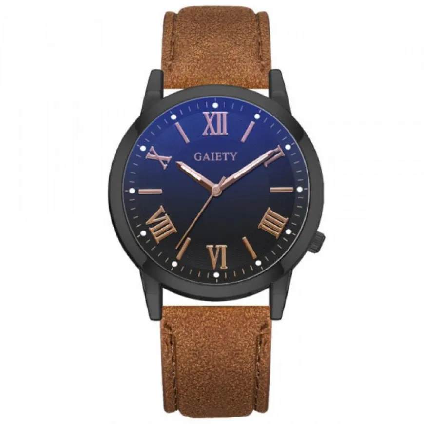 Montre homme pas chère chiffre romain bracelet cuir
