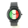 Montre Italie noir cadran vert blanc rouge avec étoiles football