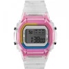 Montre LCD pas chère Transparente Rose