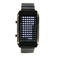 Montre LED design futur affichage binaire date
