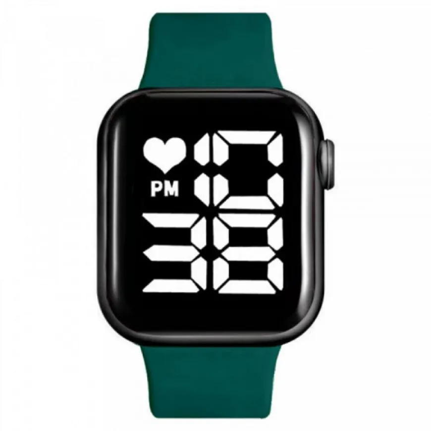 Montre LED pas chere vert Gros Chiffres