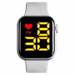 Montre LED pas chère gros chiffres bracelet gris