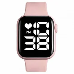 Montre LED Rose pas chère Gros Chiffres