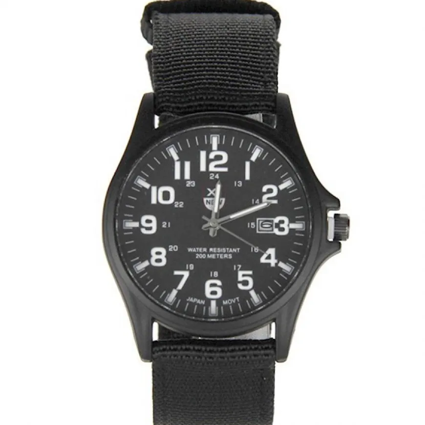 Montre Militaire Dateur Cadran Noir