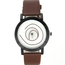 Montre moderne femme et homme marron