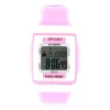 Montre moins chère multifonction rose cadran LCD chronomètre date