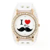 Montre moustache bracelet de force tendance blanche