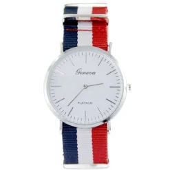 Montre Nato pas chère marque GENEVA bleu blanc rouge