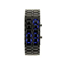 Montre noir LED bleues Samurai pas chère date