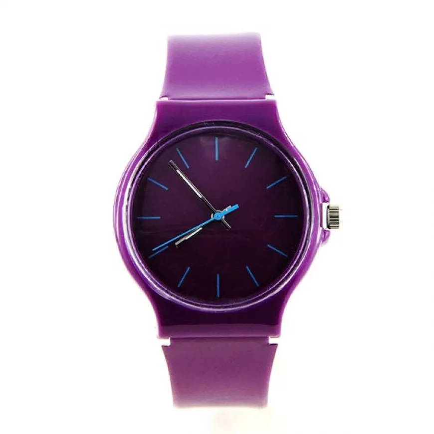 Montre originale pourpre violet bracelet plastique